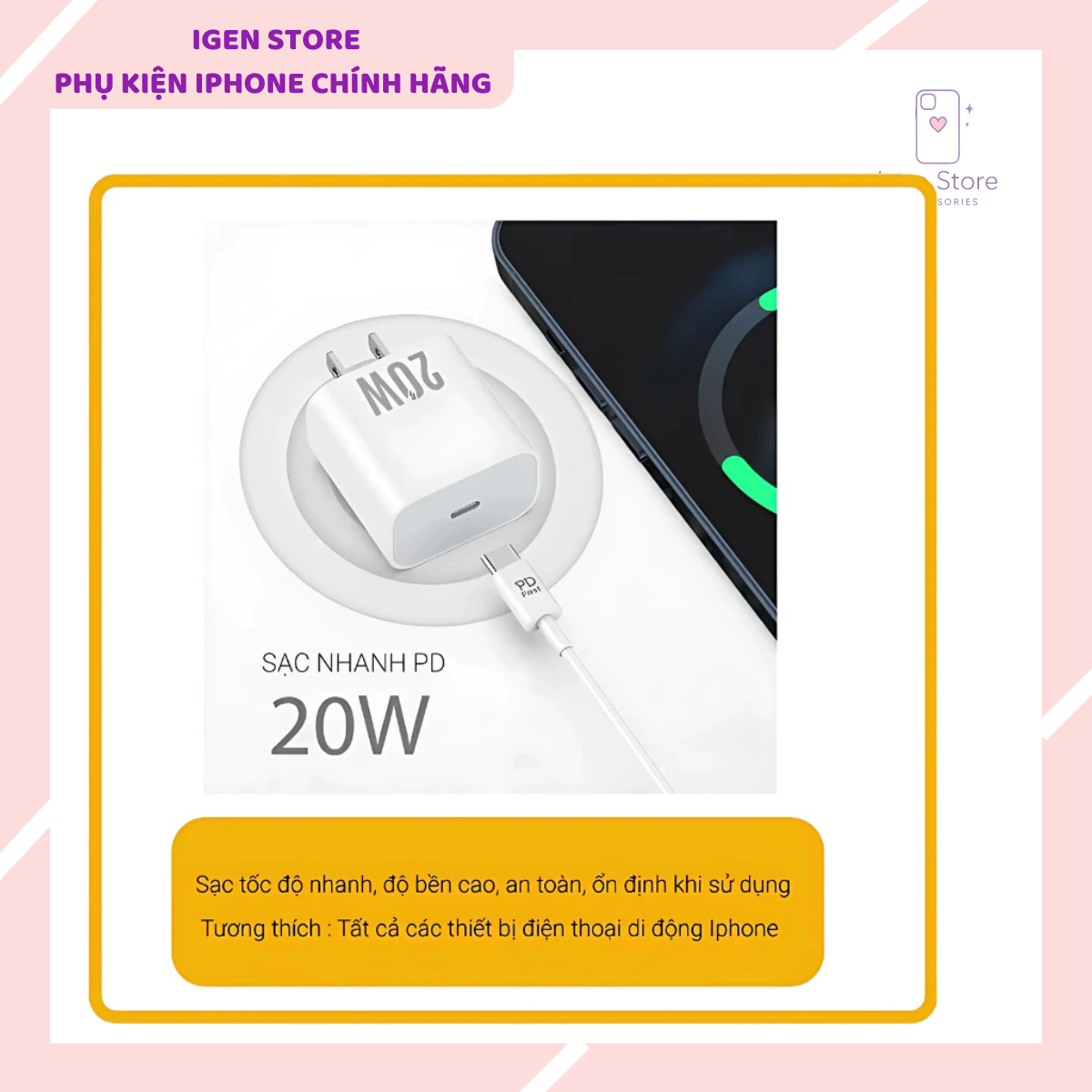 Dây Sạc iPhone Chính Hãng – An Toàn, Bền Bỉ và Sạc Nhanh